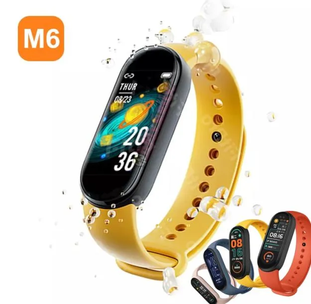 M6 Smart Bracelet Watch Fitness Tracker Real Heart Rate Blood Pressure Monitor Color Screen IP67 Waterproof For Sport9159345