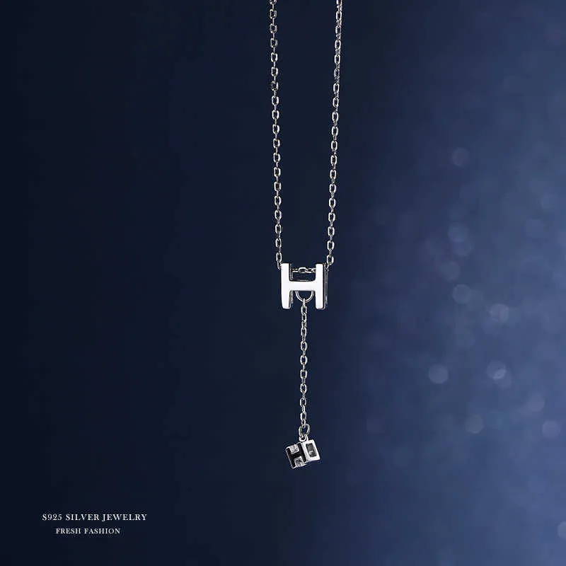 Mode hoge kwaliteit paardengesp varken neuslicht luxe en kleine mode-sieraden S925 sterling zilver H letter ketting ontwerp cwith logo