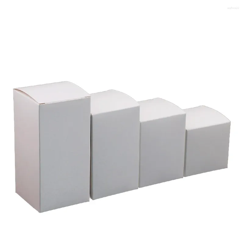 Gift Wrap 20Pcs White Kraft Paper Box Foldable Recyclable Craft DIY Soap Candy Chocolate Wedding Party Packaging Dustproof