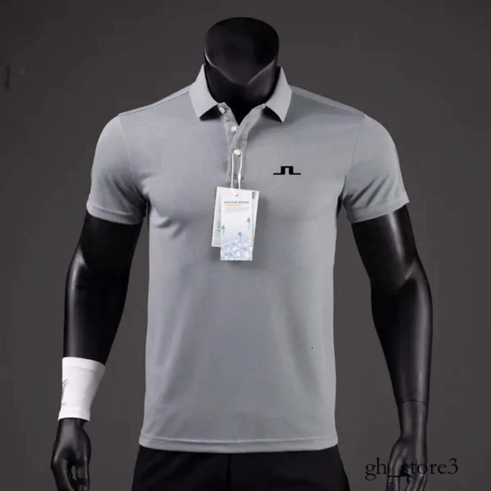 Męskie polo letnie koszule golfowe mężczyźni swobodny koszulki polo krótkie rękawy lato oddychanie szybkie suche j Lindeberg golf golf t -shirt 555