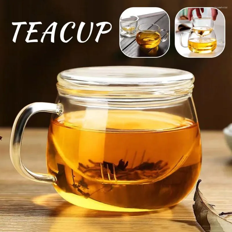 Tea Cups Thickened Transparent Glass Cup With Strainer For Fill Water Reusable High Temperature Resistance