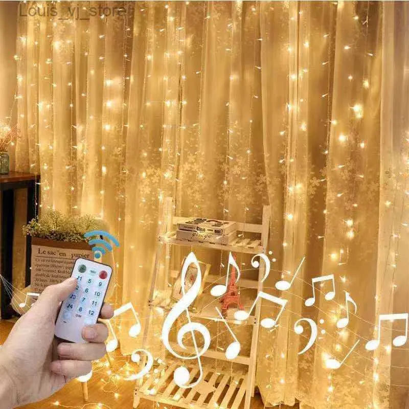 LED cordes USB puissance télécommande rideaux lumières fée nouvel an noël mariage maison fenêtre fête décor chaîne YQ240401