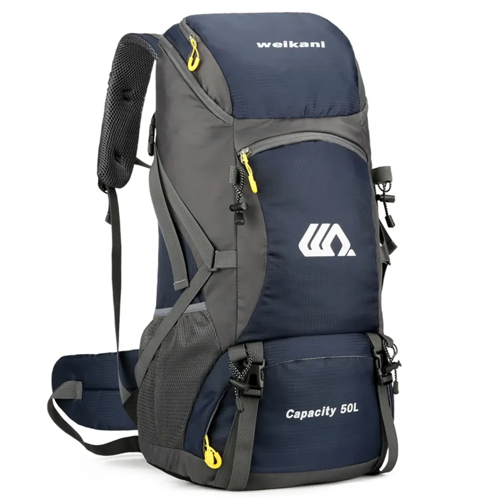 Torby 50L Wodoodporne plecak wspinaczkowy Traving Plecak Plecak Outdoor Sport Torba na kemping do biwakowania Podróż 30 * 15 * 62 cm