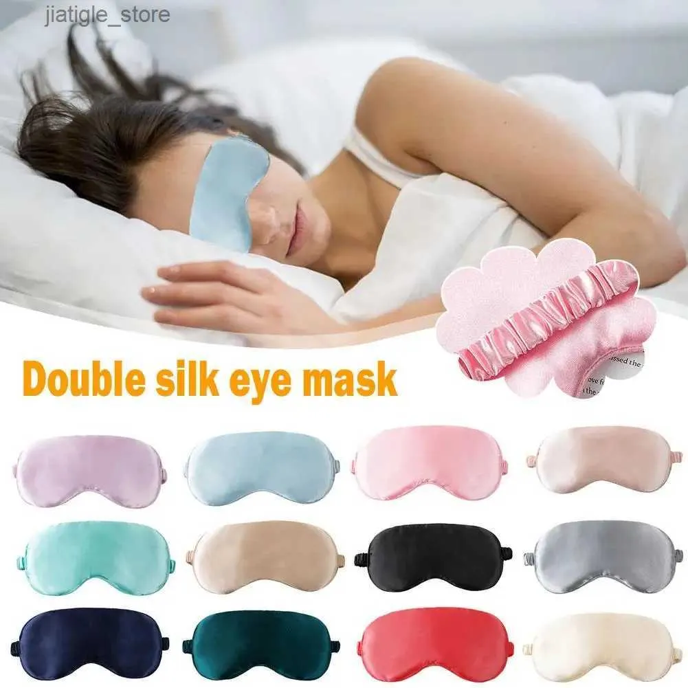 Sleep Masks Sleep Mask Silk Eye Dream Night Mask Cover Soft Relax Eye Bandage Sleeping Blindfold For Women Men Night Nap Heath Nap Eye Shade Y240401