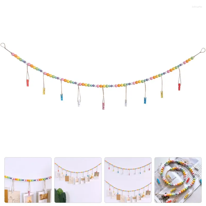 Ramar tassel pärla sträng träklippserie po clips delikat hängande pendell prydnad som visar rep rustik dekor bild