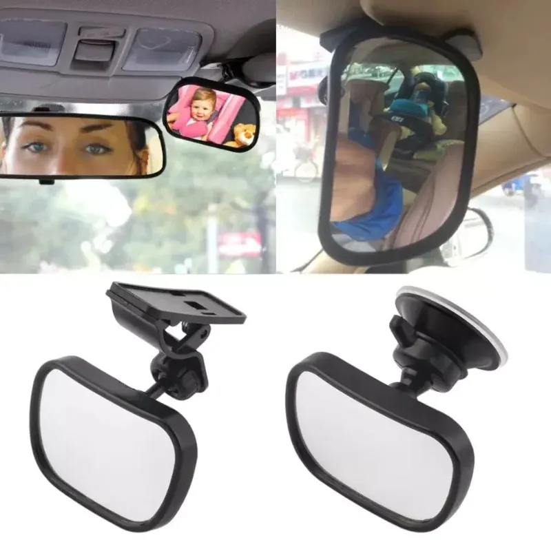 2 في سيارة واحدة أطفال الأطفال مراقبة مصغرة أمان السيارة المقعد الخلفي للطفل مرآة قابلة للتعديل الطفل الخلفي مرآة محدب