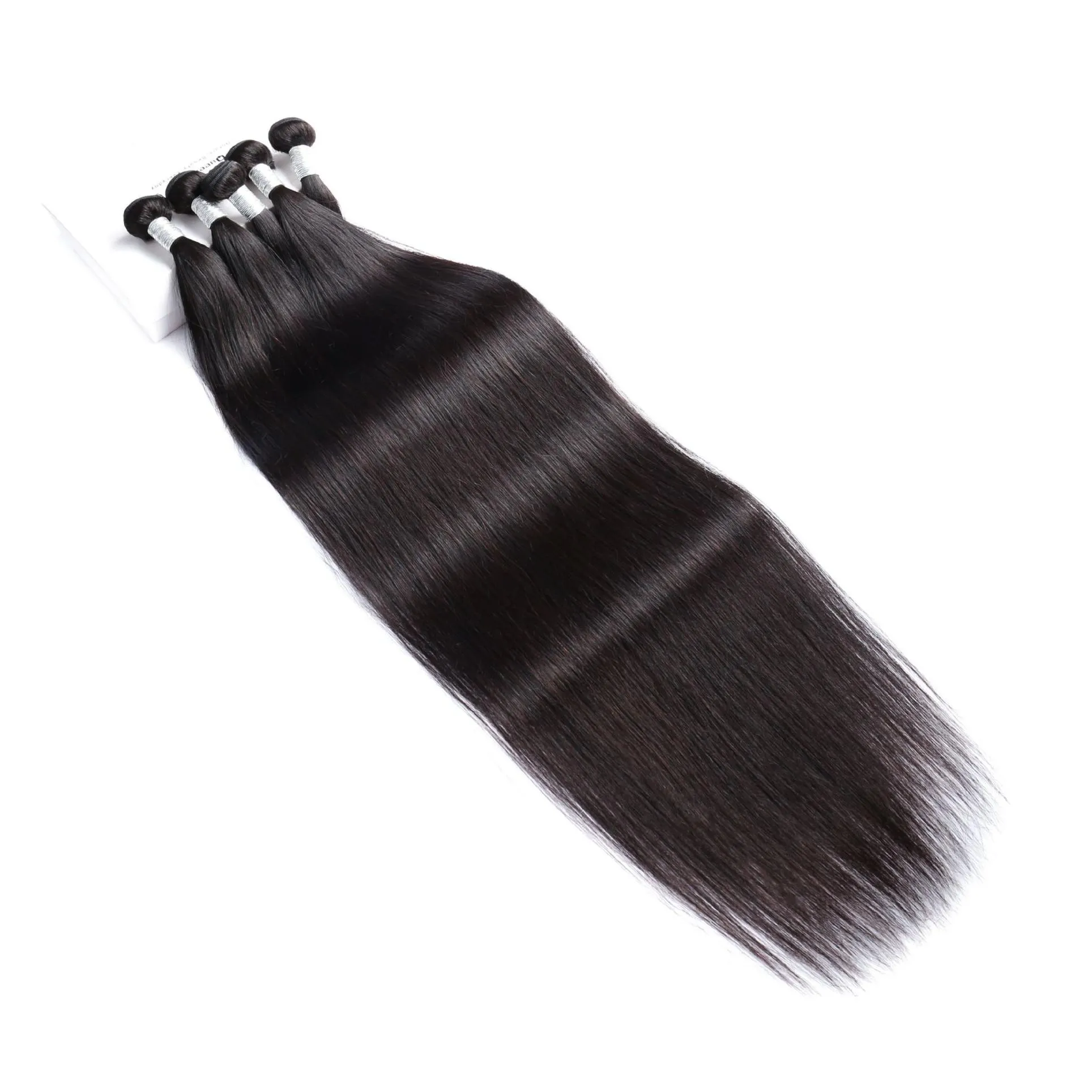 Tramas de cabelo longo comprimento hair32 34 36 38 40 polegadas atacado macio brasileiro tece extensão de cabelo humano 1b cor preta natural 100g / pacote dha5d