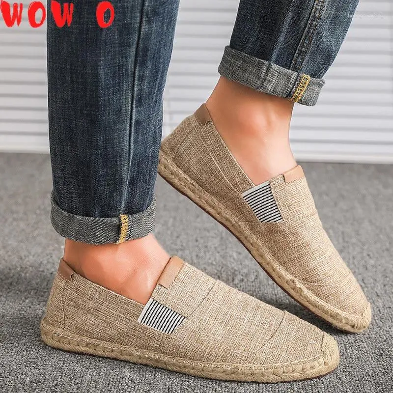 Sapatos casuais masculinos de lona respirável moda chinesa 2024 deslizamento macio em alpercatas para mocassins sapatos de condução69