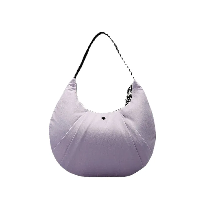 10L Pleated Shoulder Bag Yoga Bag Underarm Bag Lightweight and Large Capacity Dumpling Bag Trendy Waterproof Nylon Shopping Bags