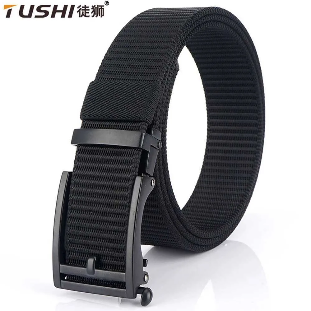 TUSHI Heren Outdoor Jacht Tactische Riem Multifunctionele Gesp Nylon Riem Hoge Kwaliteit Marine Canvas Riem Metalen Gesp Q240401