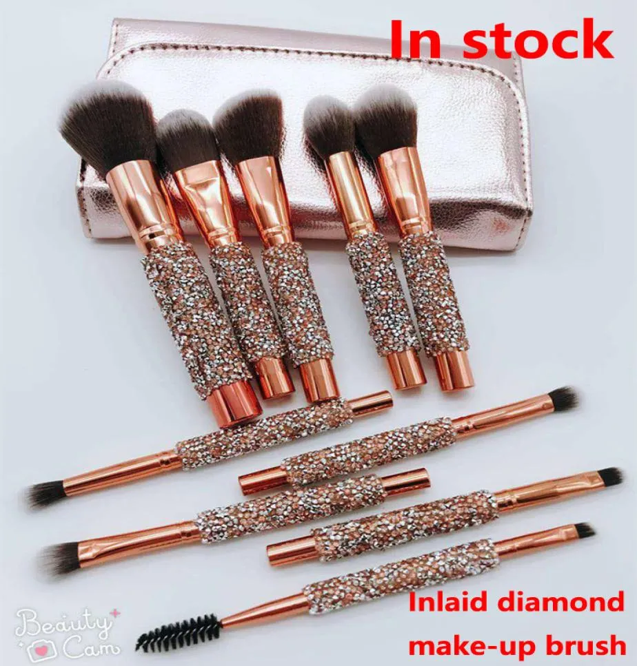 2018 Nouveau pinceau de maquillage 10pcsset Pinceaux professionnels Fond de teint en poudre Blush Pinceaux de maquillage Pinceau fard à paupières Maquillage en poudre de miel b3199767