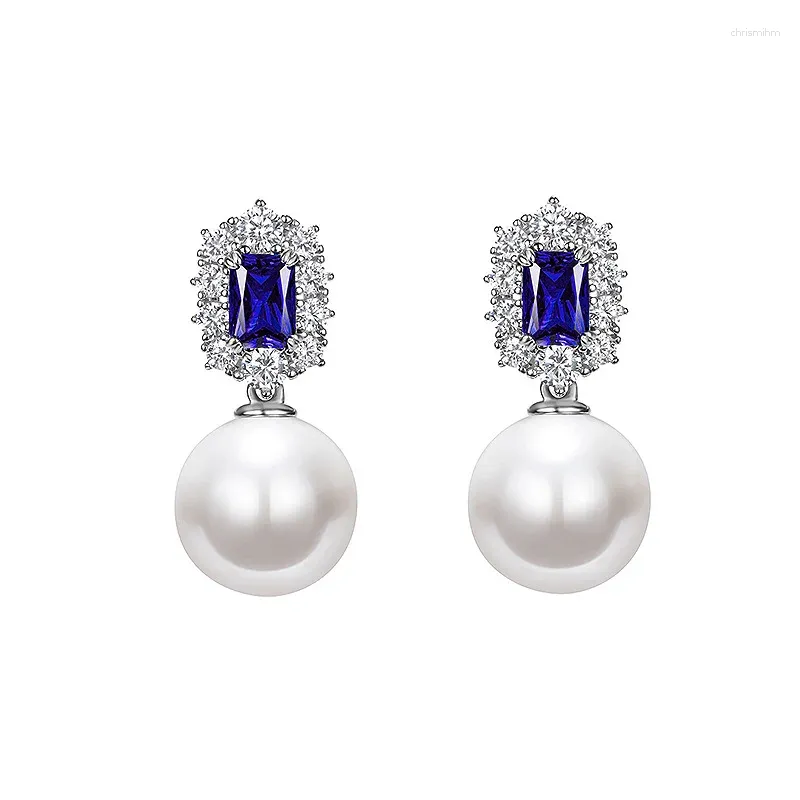 Cluster Rings S925 Silver Earrings 12mm Pearl Fashionable And Versatile High Grade Earring Jewelry