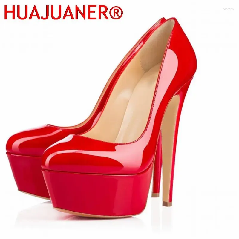 Candy Color Platform Heels Women's Patent Leather Pumps, Round Toe, Sexy  Party Wedding Shoes, Shallow Mouth, Ladies Size 42