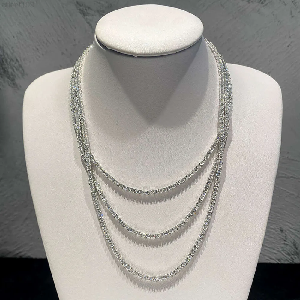 Kibo Schmuck für Damen, Iced Out 925 Sterling Silber, Moissanit-Diamant-Tennisketten-Halskette