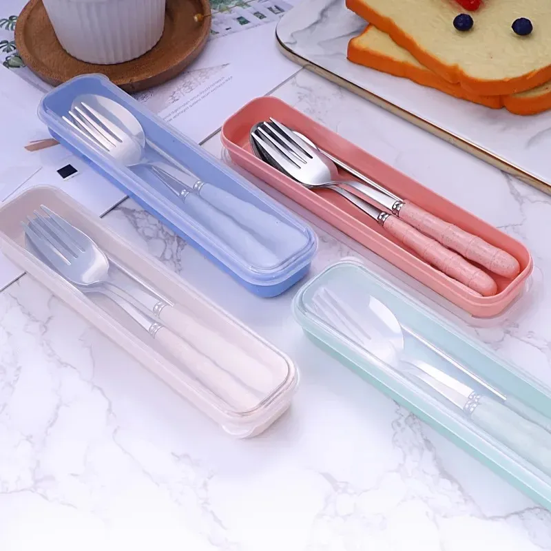 2024 Camping TableWare Set Set Set Musterable Travel Sutry Set Set Spoon Spoon Spoon Fork Portable Case с подарочной коробкой из нержавеющей стали нержавеет