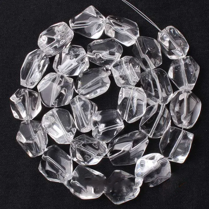Ensemble des perles de quartz transparent blancs naturels 15 '' ROCK Quartz Crystal Irrégulier DIY Perles en vrac pour les bijoux Collier Bracelet Bracelet