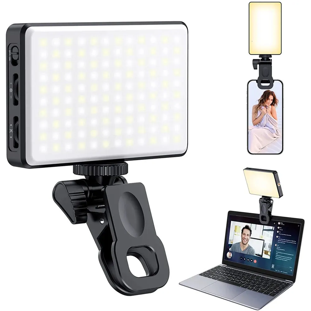 120 LED Luce per telefono Selfie Luce 3000Mah Clip video ricaricabile per fotocamera Telefoni portatili Selfie 240322