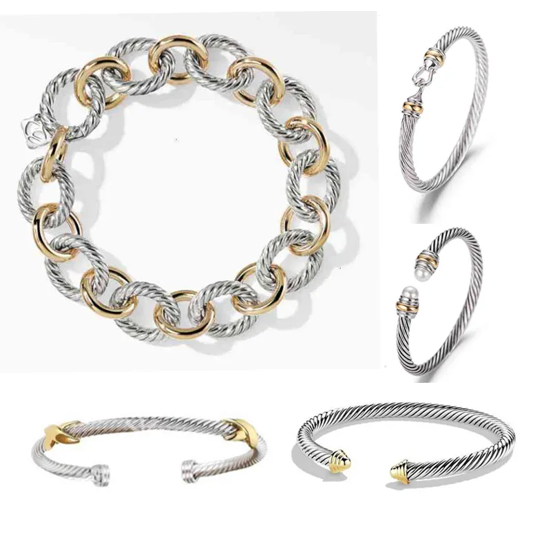 Titanium Stahlarmband Designer Schmuck 18K Gold Armband Dy Twisted Designer Armband Jewlery Designer für Frauen haben Diamantketten -Reiz Moissanite Geschenk