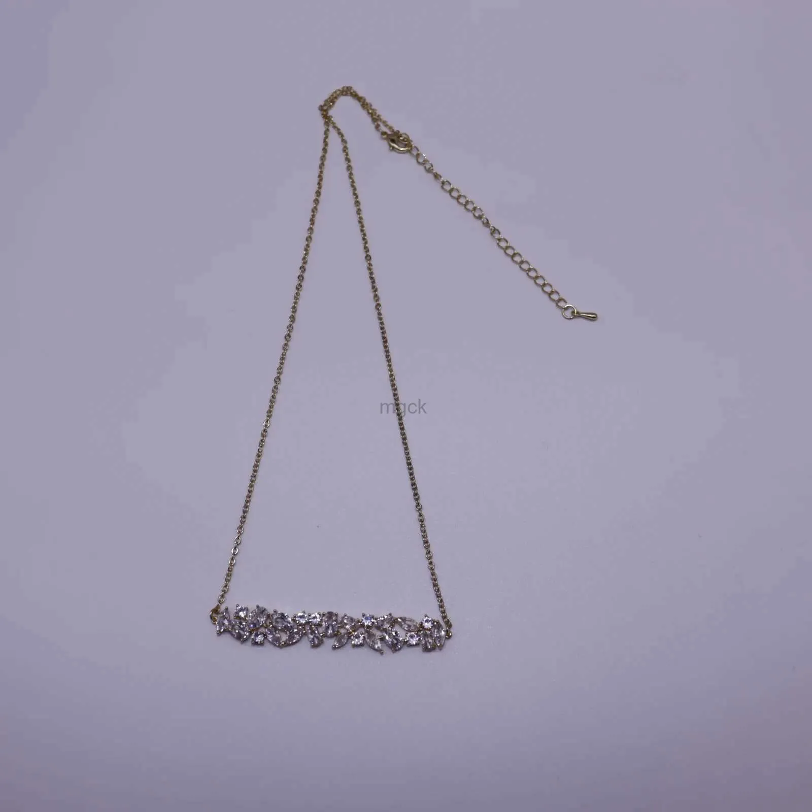 Pendant Necklaces Shinny Bar CZ Trendy Jewelry Party Wear Pendant Necklace Chain Vintage Women Girl 2024 Gift 240330