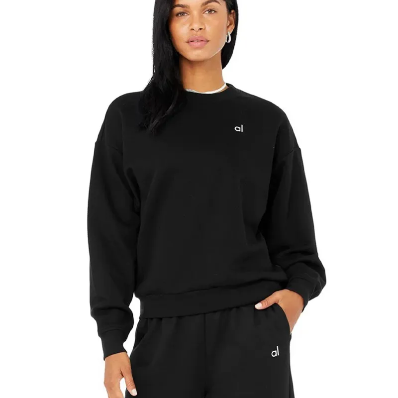 Womens Yoga Set Large Sweater Loose Long Sleeved Top Fitness Suit Guard Pants Round Neck Top Gym Womens Feet Tie Casual Pants 03 From 25 2 DHgate