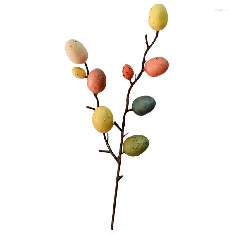 Dekorativa blommor Easter Eggs Decoration With Flower Picks 10st Colorful DIY Craft Artificial Twigs For Vase Wedding Party