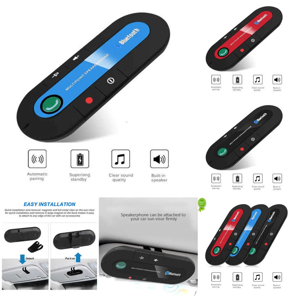 2024 Draadloze Auto Bluetooth Speakers Handsfree Car Kit Handsfree Bluetooth Speakerphone Zonneklep Mp3 Speler Auto Accessoires