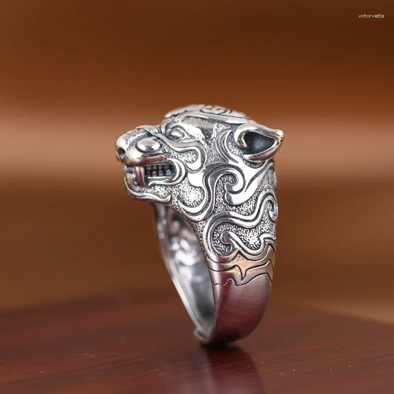 Кольца кластера, кольцо с тигром, мужские ювелирные изделия, высокое качество, резьба по знаку зодиака для мужчин, аксессуары для указательного пальца