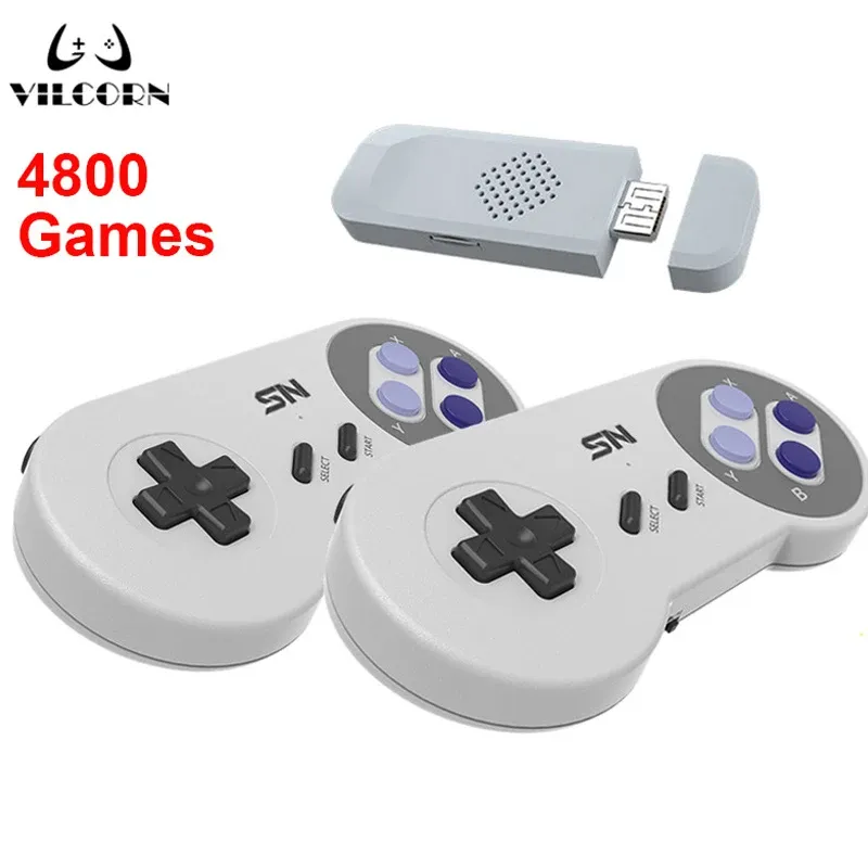 Konsoler Verora Wireless Game Console för SNES NES HDMICOMPATIBLE GAME Stick Built In 3500+Retro Game för SFC Drive