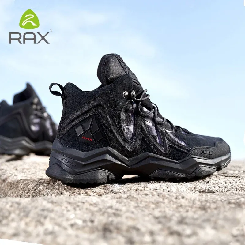 Botlar Rax Erkekler Yürüyüş Ayakkabıları Kış Su Geçirmez Açık Sneaker Erkekler Deri Trekking Boots Taktik Dağ Botları Av Spor ayakkabıları Kadın