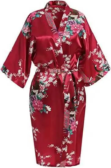 Sexy Pyjamas Rayon Robe Frauen Nachtwäsche Blume Home Kleidung intime Dessous lässig Kimono Bath Gown Lady Sexy Nachtkleid Übergröße 3xl 240410