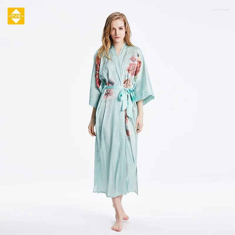 Kvinnors sömnkläder hangzhou Silk Kimono Summer Casual Homewear Bekväm Cardigan Pyjamas Mixed Batch stödt reserverat tyg