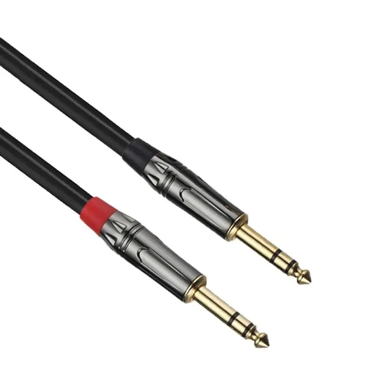 Nieuwe Hoofdtelefoon Splitter Kabel 6.35mm Y Audio Jack Splitter Verlengkabel 6.35mm Male Naar 2 Poort 6.35mm AUX 6.35 Jack 3m Kabel