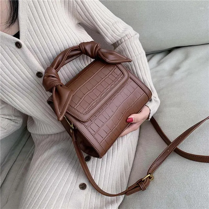 DrawString Stone Pattern Pu Leather Crossbody Bags for Women 2024 Designer Totes Lady Shoulder Messenger Bag Female Handbag HJ198