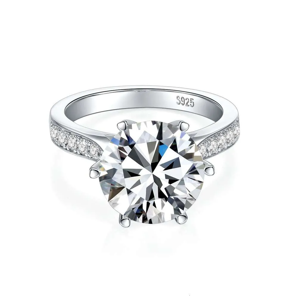 Bague de mariage en Moissanite pour femmes, bijoux fins en argent Sterling, créé en laboratoire, bague de promesse de fiançailles en diamant, 2 ct, tendance