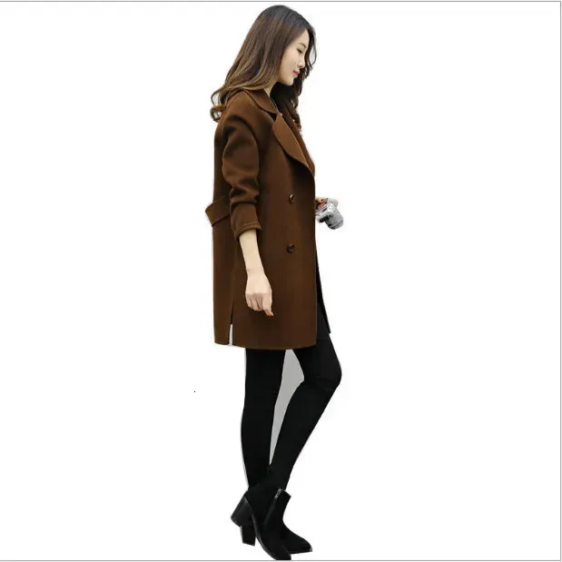 Wolmix voor dames, herfst- en wintertemperamentwollen jas, slim fit, halflange lengte 231030 Droplevering Kledingkleding Bovenkledingjassen Dhjzv