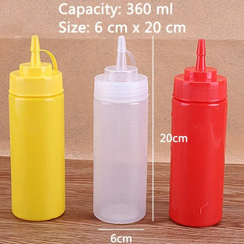 NEW 2024 Sauce Bottle Cooking Tools Plastic Squeeze Bottle Olive Oil Storage Jar Condiment Dispenser Vinegar Seasoning Accessories