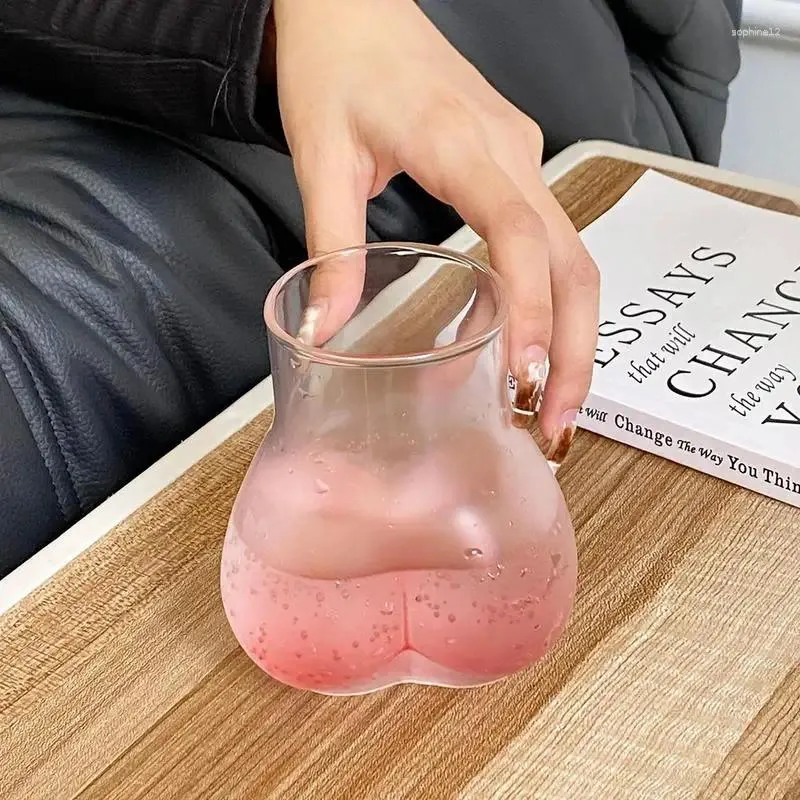 Bicchieri da vino Bicchieri da birra BuShape unici in vetro a forma di Bu rosa Trasparenti Forniture per bere creative Tazza da caffè per sala da pranzo