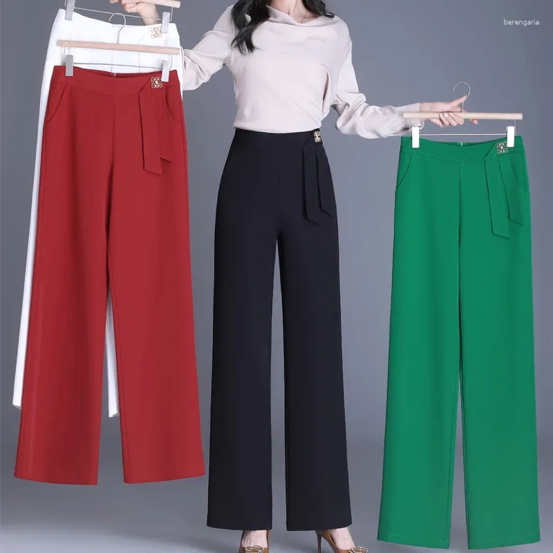 Pantaloni da donna Primavera Estate Gamba larga Donna Moda coreana Vita alta Abiti vintage Qualità