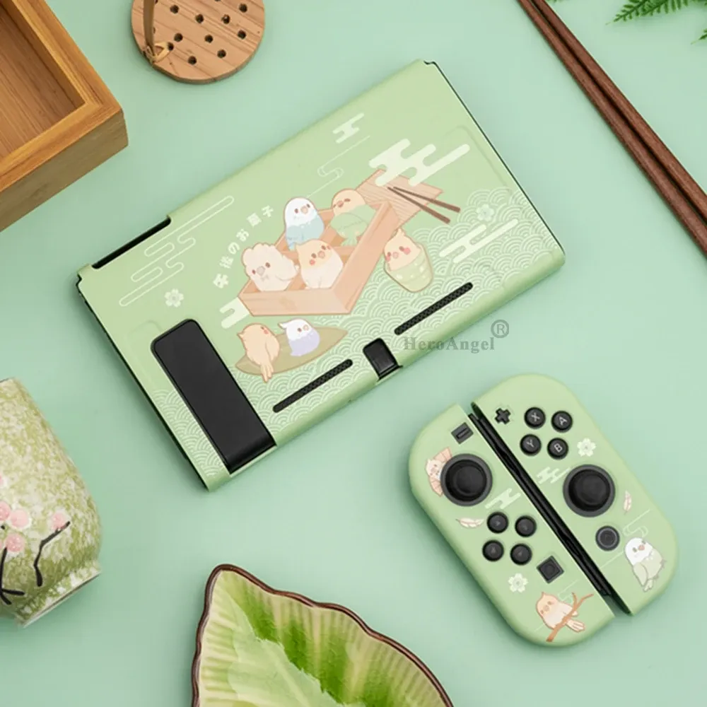 Fall Green Parrot Baby Cartoon Soft TPU Protective Cover Shell för Nintendo Switch Console NS JoyCons Back Protector Housing Case