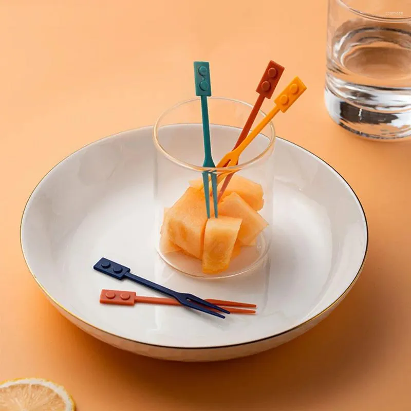 Couverts jetables fourchettes pour fête, bâtons de barbecue, ensemble de brochettes, repas à domicile en plastique, nourriture gâteau fourchette à fruits, Gadgets de cuisine