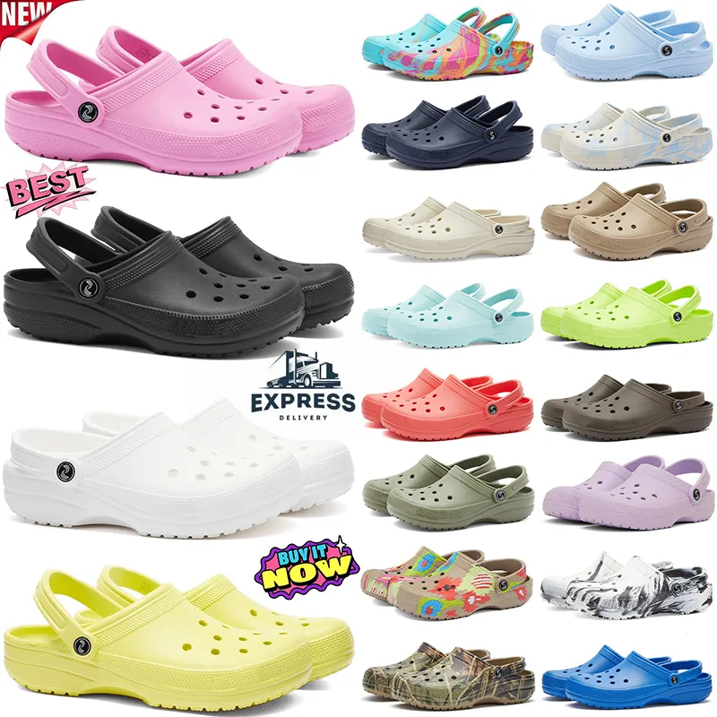 Croc Designer Sandalen Heren Dames Kinderen Klassieke Klompen Zomer Strandslippers Flats Zwart Wit Roze Gesp Waterdichte Slides Verpleging Ziekenhuis Outdoor Schoenen Sandaal