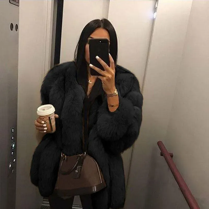 Femmes Fourrure Faux Hiver Vêtements Chauds Dames Laine Matelassé Col Rond Veste Longue Bomber Manteau De Vison Femmes Drop Livraison Vêtements Vêtements Dhtl0