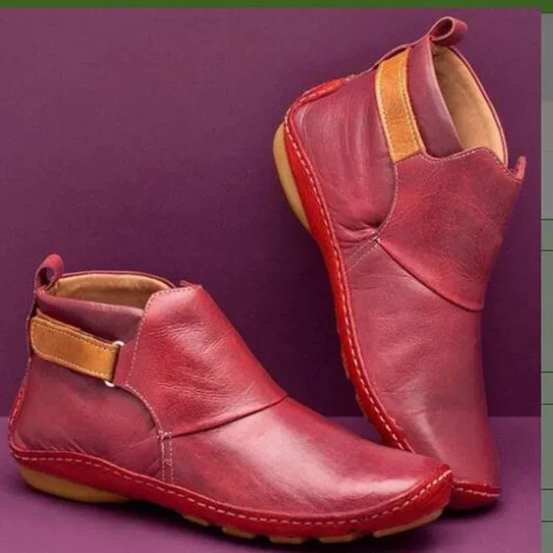 Buty jesień i zimowe kobiety nagie buty krótkie Chelsea Cowboy retro zużycie Casual Office 365 Czarnoczenocześnie skóra Wygodna bezpłatna wysyłka