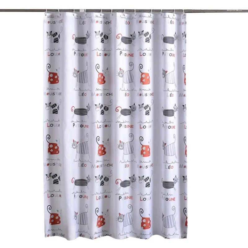 Shower Curtains Cartoon For Bathroom Thick Polyester Waterproof Home Appliance Mildew Proof Cloth Bath Curtain With Hooks