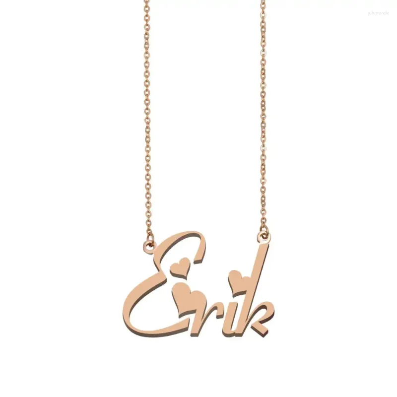 Ожерелья с подвеской, ожерелье с именем Эрика, изготовленная на заказ табличка с именем для женщин, девочек, друзей, подарок на день рождения, свадьбу, Рождество, день матери
