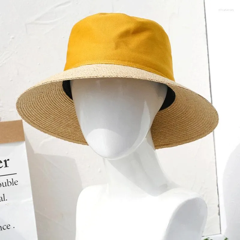 Chapeaux à large bord Chapeau de femme Mode Pêcheur Été Voyage Couverture solaire Visage Sun Beach Femmes Grand Designer Paille