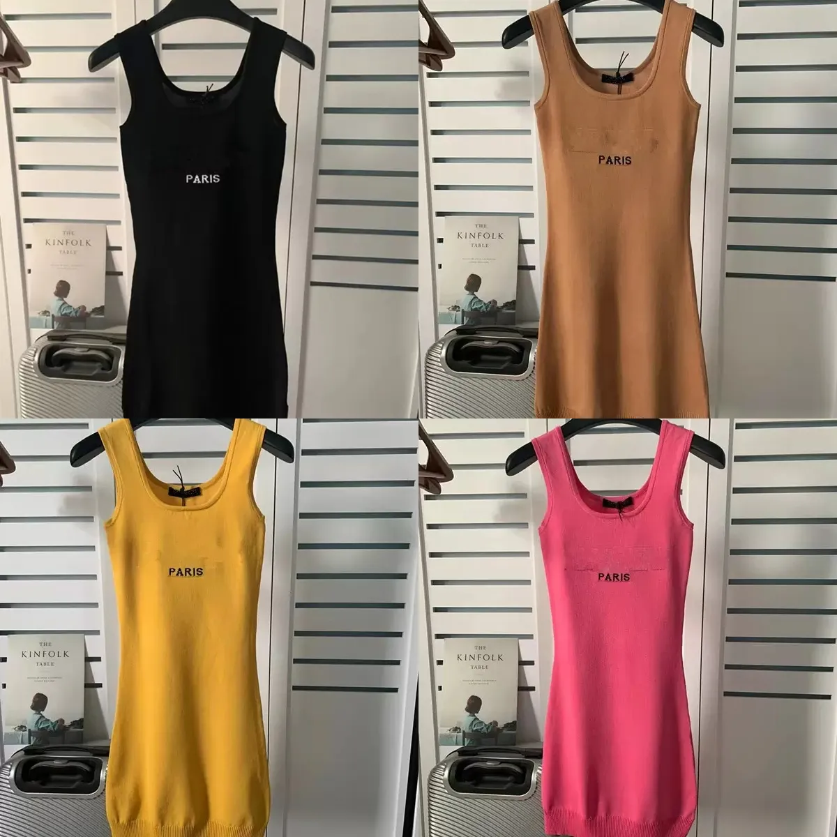 Solid Color Knit Designer Dress for Woman Long T Shirt Womens Summer Dresses Casual Lady Slim Sleeveless Sexy Cotton Clothing2024