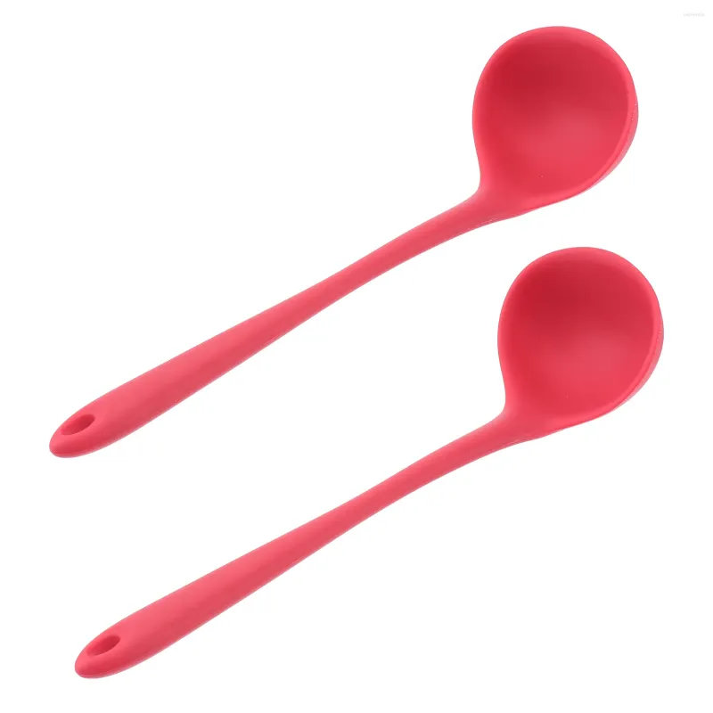 Cuillères 2 pièces cuillère à soupe Silicone ménage soupe louche servant enfants Scoop outil de cuisine