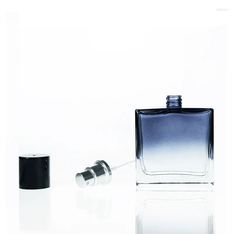 Lagringsflaskor 30/50 ml Portabel Gradient Blue Spray Parfym Bottle Glass Refillable Sprayer Travel Tomkosmetisk behållare