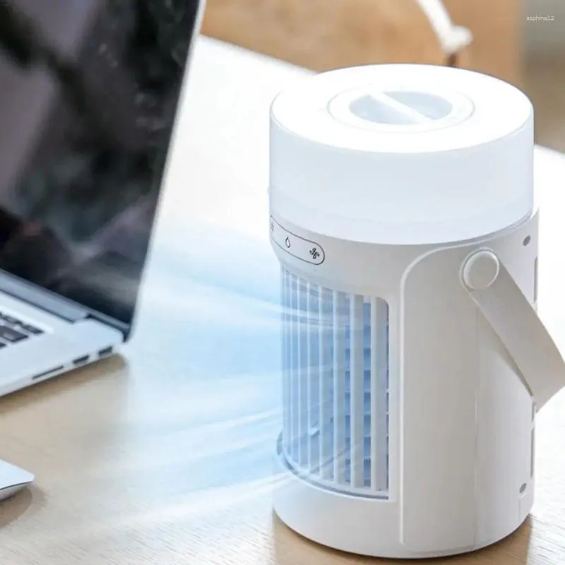 Dekorativa figurer Desktop Electric Fan Air Cooler Water Cooling Spray Portable Conditioner USB Firidification Mini Firidifier